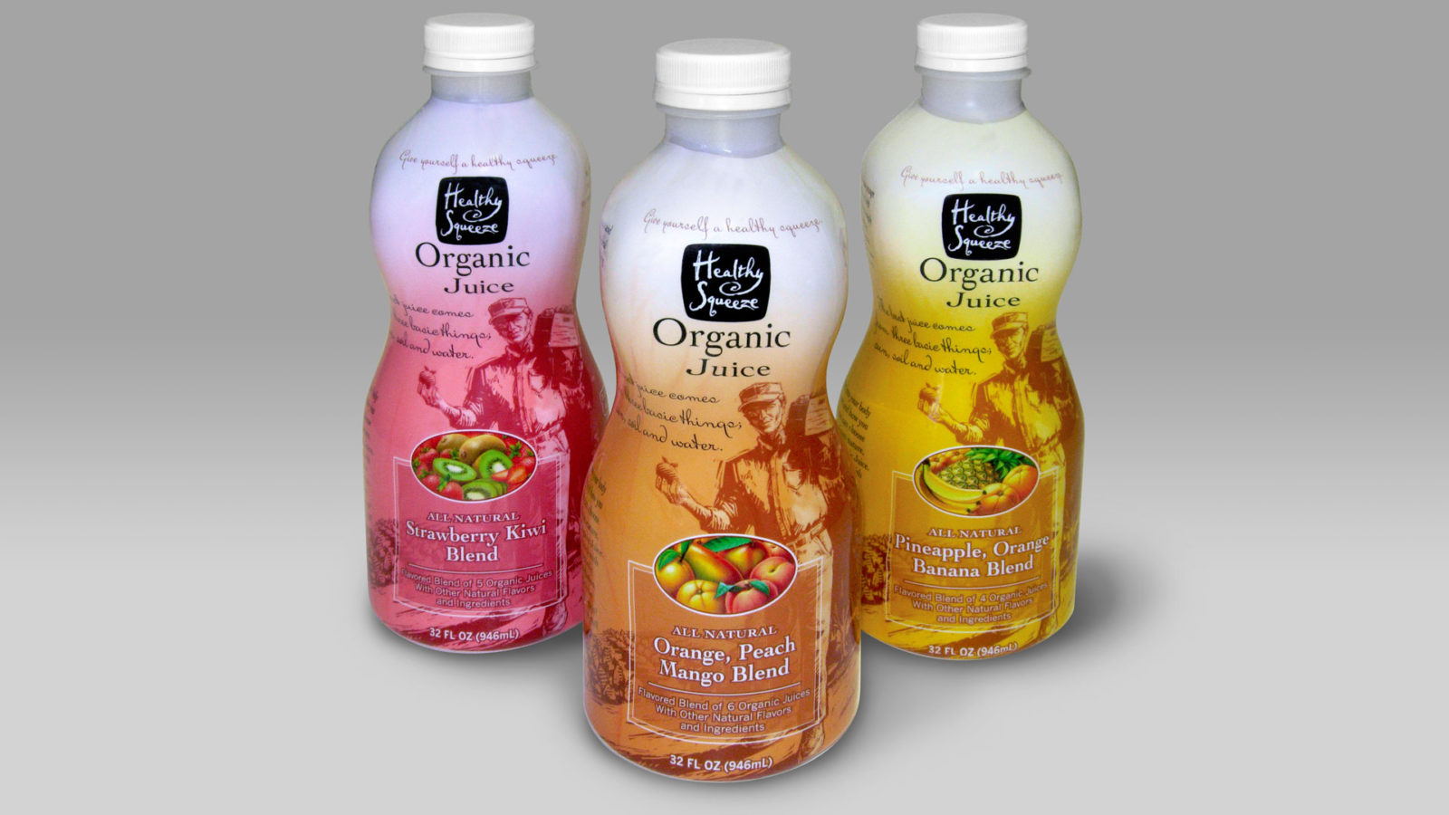 Healthy Squeeze Organic Juice packaging